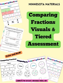 Preview of 2-5 Comparing Fractions Visual Aid & Tiered Assessment