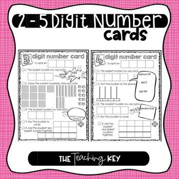 Preview of 2 - 5 Digit Number Cards