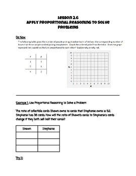 Preview of 2.6 Apply Proportional Reasoning to Solve Problems