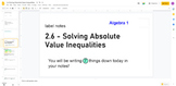 2.6 Solving Absolute Value Inequalities Lesson and video