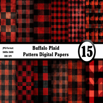 Christmas Plaid Digital Papers - Christmas Buffalo Check By gjsart