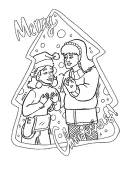 Preview of 2 American Sign Language Coloring Pages :Christmas Coloring Pages / Activities