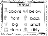 2 Antonyms Quick Reference Posters. Parts of Speech