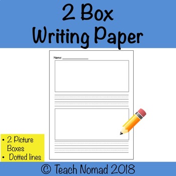 Preview of 2 Picture Box Lined Writing Paper Template | Half Sheet Lined Paper