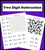 Two Digit Subtraction Color Worksheet