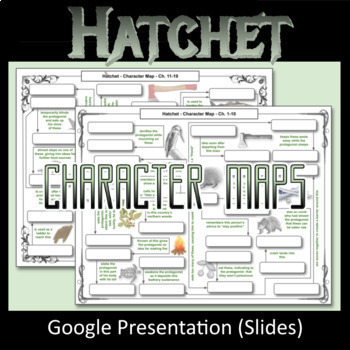 Preview of 2 Character Maps for HATCHET (worksheets, quizzes, study guide, handout) NO PREP