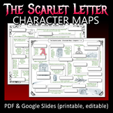 2 Character Maps on THE SCARLET LETTER  (worksheet, Quiz, 