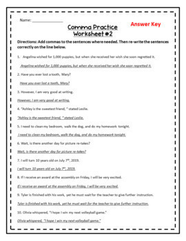 2 comma worksheets by shayna vohs teachers pay teachers