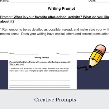 2 Creative Prompts by iLuvTeaching Tots | TPT