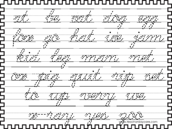 2 Cursive Trace the Words Worksheets. Handwriting by Teach At Daycare