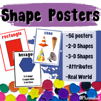 Preview of 2-D & 3-D Shape Posters or Anchor Charts