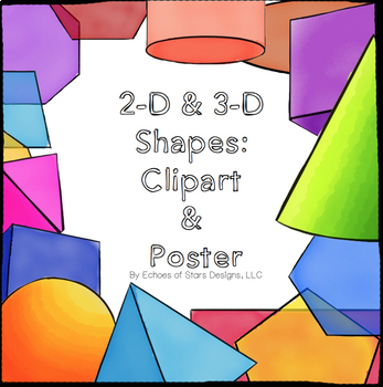 Preview of 2-D & 3-D Shapes: Clipart & Poster