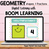 2-D & 3-D Shapes & Fractions Geometry | DIGITAL Task BOOM CARDS