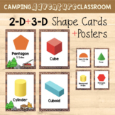 2-D & 3-D  Shapes Posters & Card  {Camping Adventure Fores