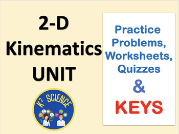 Preview of 2-D Kinematics Unit - Physics Course Bundle Practice Problems & Quizzes