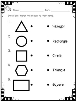 Preview of 2-D Shape No Prep Worksheets