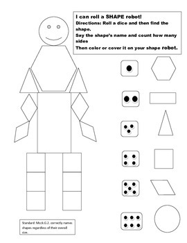 2-D Shape Robot and 3-D Shape Robot BUNDLE by Frazzled in Kinder