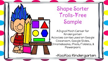 Preview of 2-D Shapes- A Digital Math Center----FREE SAMPLE