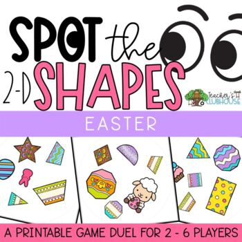 Preview of 2-D Shapes Game - Easter Game