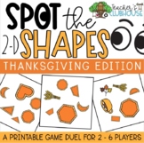 2-D Shapes Game - Thanksgiving Pumpkin Pie Game