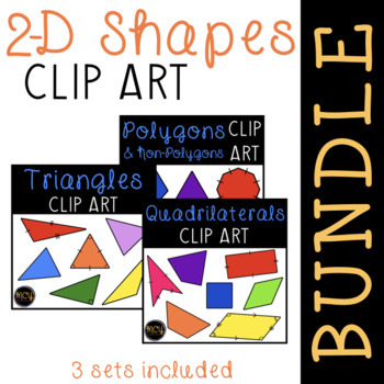 Preview of 2-D Shapes Geometry Clip Art Bundle for Personal and Commercial Use