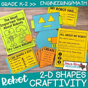 Preview of 2-D Shapes Robot Craftivity | 2D Shapes Activities | 2D Shape Craft Robot