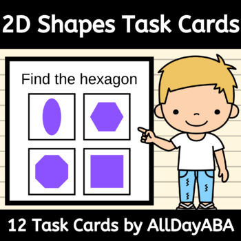 Preview of 2D Shapes Task Cards for Receptive Identification in ABA and Speech Therapy