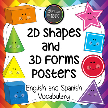 Preview of 2D Shapes and 3D Shapes (Forms) Poster Set (Set of 25 English/Spanish)
