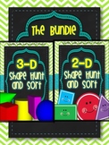 2-D and 3-D Shape Hunt and Sort BUNDLE