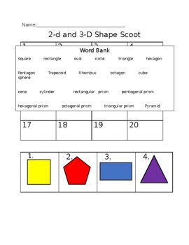 Preview of 2-D and 3-D Shape Scoot
