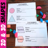 2-D and 3-D Shapes Activities for Stations, Small Group & 