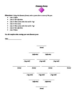 Preview of 2 Diamante Poem Templates - Topic: Seasons