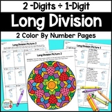 2-Digit by 1-Digit Long Division Practice Color by Number 