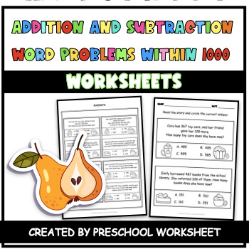 Preview of 2 Digit 3 Digit Word Problems Addition and Subtraction within 1000 | Autumn MATH