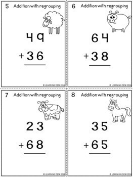 2 digit addition with regrouping worksheets by learning