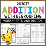 2 Double Digit Addition With Regrouping Worksheets Google Slides Grade