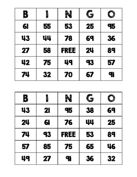 2-Digit Addition BINGO (No Regrouping) by Abbi Anderson | TpT
