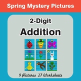 Spring Math: 2-Digit Addition - Math Mystery Pictures