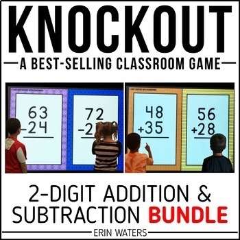 Preview of 2-Digit Addition Game - 2-Digit Subtraction Game - Knockout Bundle