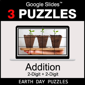 Preview of 2-Digit Addition - Google Slides - Earth Day Puzzles