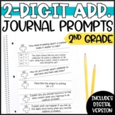 2-Digit Addition Math Journal Prompts - 2nd Grade
