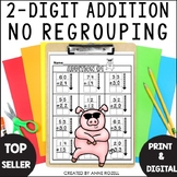 2 Digit Addition WITHOUT Regrouping Worksheets | Digital a