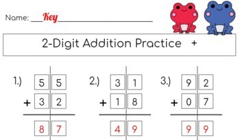 Preview of 2-Digit Addition Practice Without Carrying