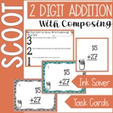 2 Digit Addition Scoot Task Cards (with composing/regrouping)