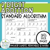 2 Digit Addition Standard Algorithm Worksheets With and Wi