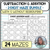 2-Digit Addition & Subtraction Maze Activities