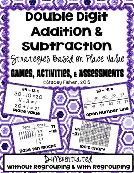 Preview of 2-Digit Addition & Subtraction Place Value Strategies-Games, Assessments & More