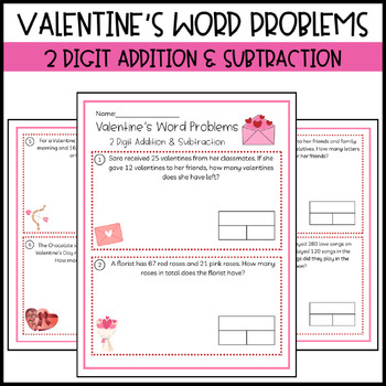 Preview of 2 Digit Addition & Subtraction Word Problems NO REGROUPING/DECOMPOSING