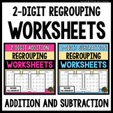 2-Digit Addition & Subtraction Worksheet with Regrouping S