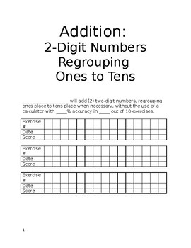 Preview of Workbook: 2-Digit Addition, Subtraction, Mixed Practice: Regrouping and Renaming